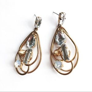 Badass Chandelier Gold and Rhinestone Studs